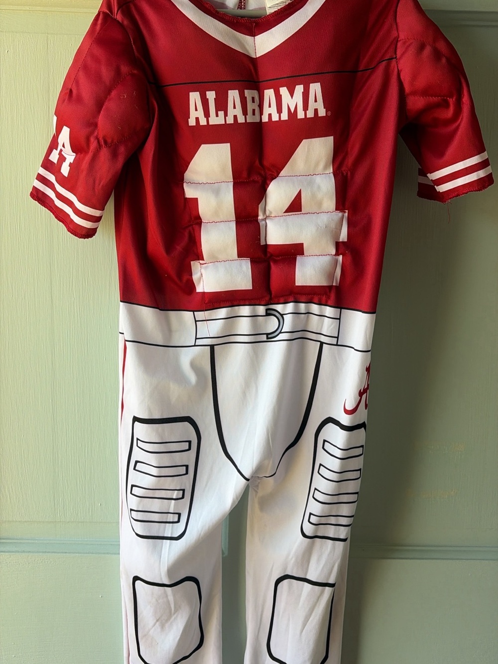 Crimson Red & White Kids Football Costume - Team Jersey 4T Alabama Football
